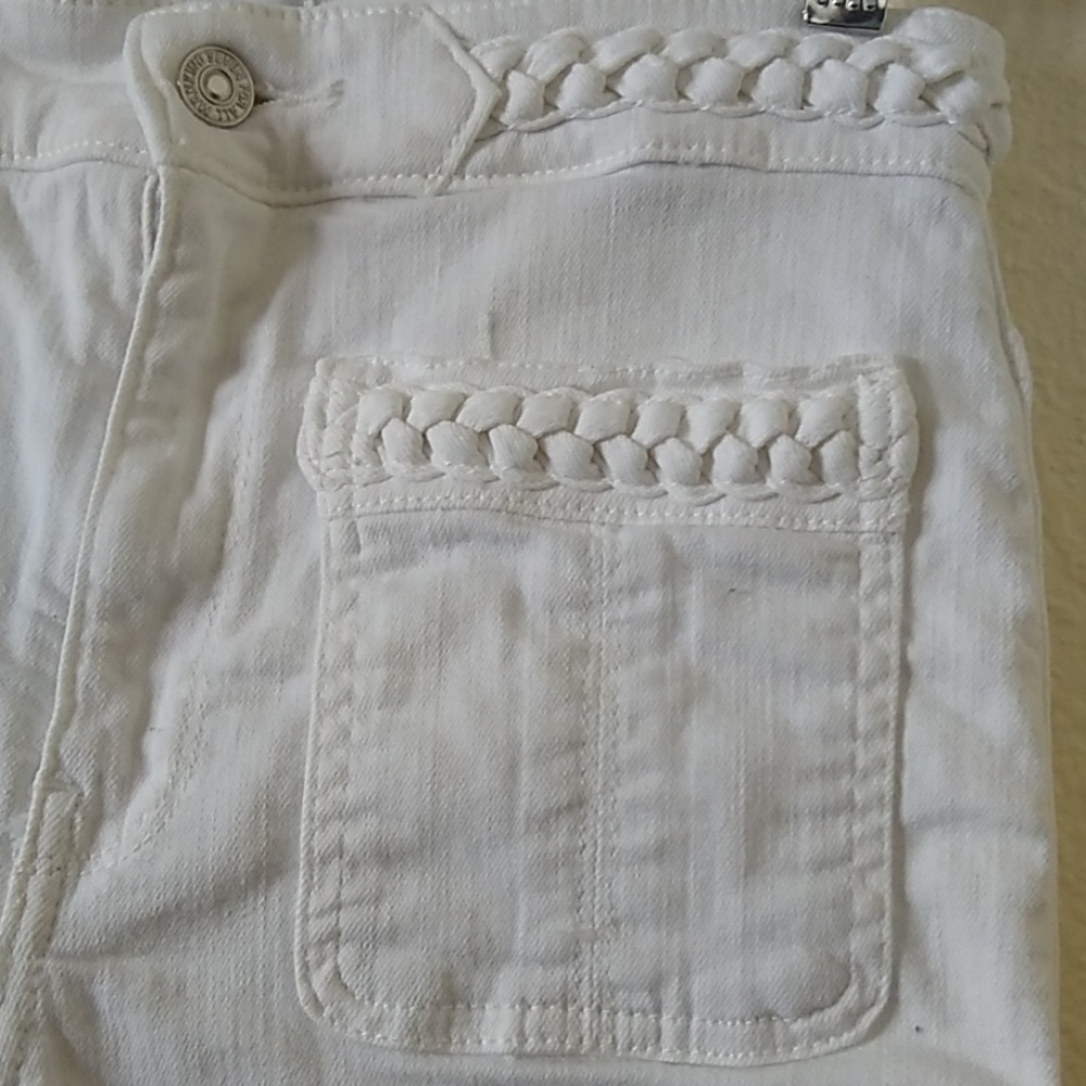 7 For All Mankind braided high waist crop